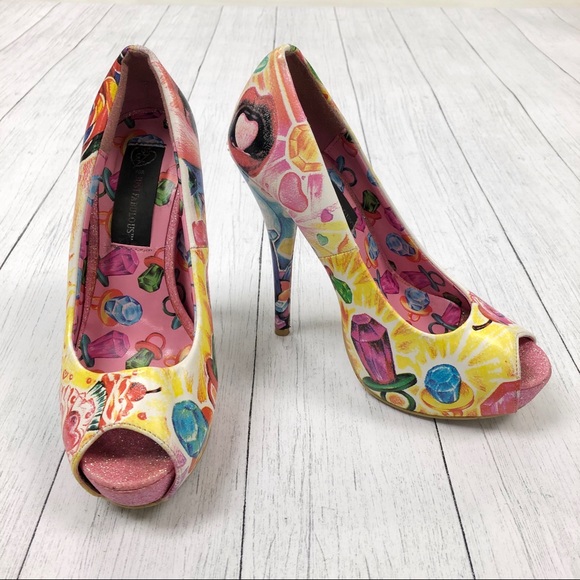 CLEARANCE Latisha Wood Just Fab Sweets For My Sweet Candy High Heels Size 7 - Picture 2 of 16
